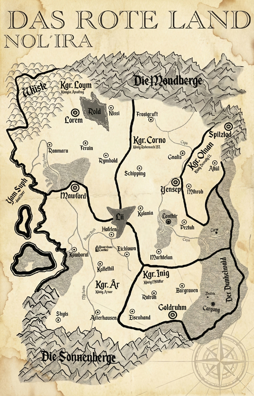 Karte von Nol'Ira - Das Rote Land