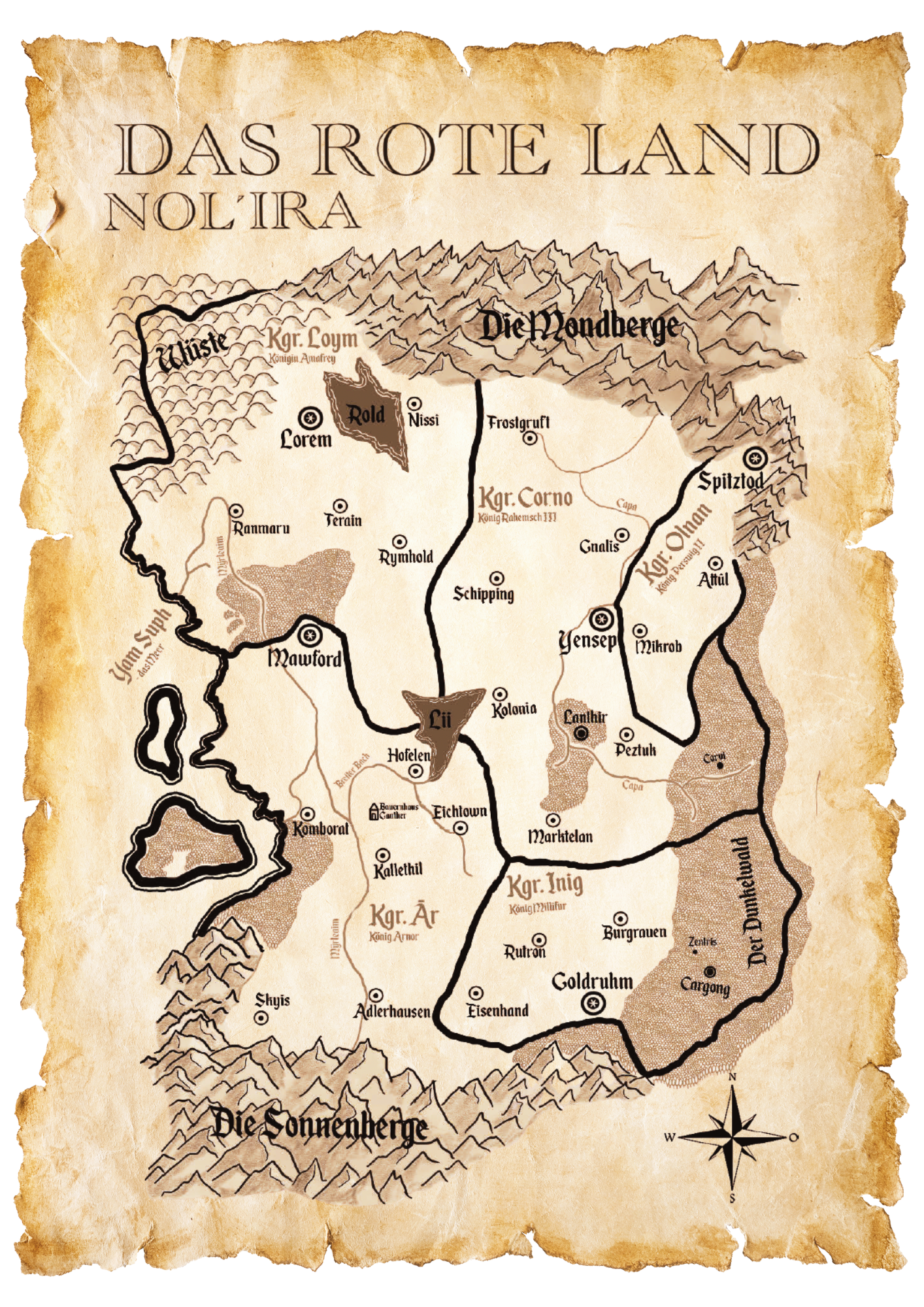 Karte von Nol'Ira - Das Rote Land